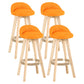 Scandinavian Matte Finish Upholstered Counter Height Stool Footrest Home Barstool Orange Natural 4 Piece Set Clearhalo 'Bar Furniture' 'Bar Stools' 'bar_stools' 'furn' 'furn_bar_stools' 'Furniture' 'furniture_bar_stools' 'Kitchen & Dining Furniture' 4953280