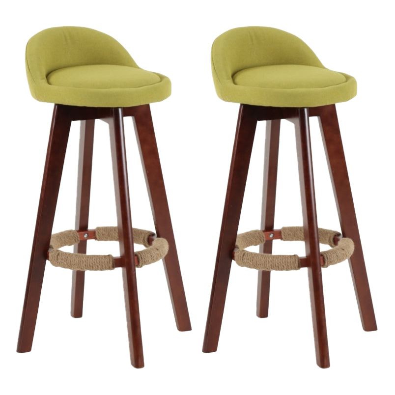 Scandinavian Matte Finish Upholstered Counter Height Stool Footrest Home Barstool Fruit Green Brown 2 Piece Set Clearhalo 'Bar Furniture' 'Bar Stools' 'bar_stools' 'furn' 'furn_bar_stools' 'Furniture' 'furniture_bar_stools' 'Kitchen & Dining Furniture' 4953282