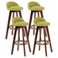 Scandinavian Matte Finish Upholstered Counter Height Stool Footrest Home Barstool Fruit Green Brown 4 Piece Set Clearhalo 'Bar Furniture' 'Bar Stools' 'bar_stools' 'furn' 'furn_bar_stools' 'Furniture' 'furniture_bar_stools' 'Kitchen & Dining Furniture' 4953283