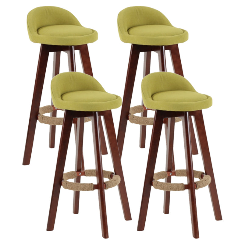 Scandinavian Matte Finish Upholstered Counter Height Stool Footrest Home Barstool Fruit Green Brown 4 Piece Set Clearhalo 'Bar Furniture' 'Bar Stools' 'bar_stools' 'furn' 'furn_bar_stools' 'Furniture' 'furniture_bar_stools' 'Kitchen & Dining Furniture' 4953283