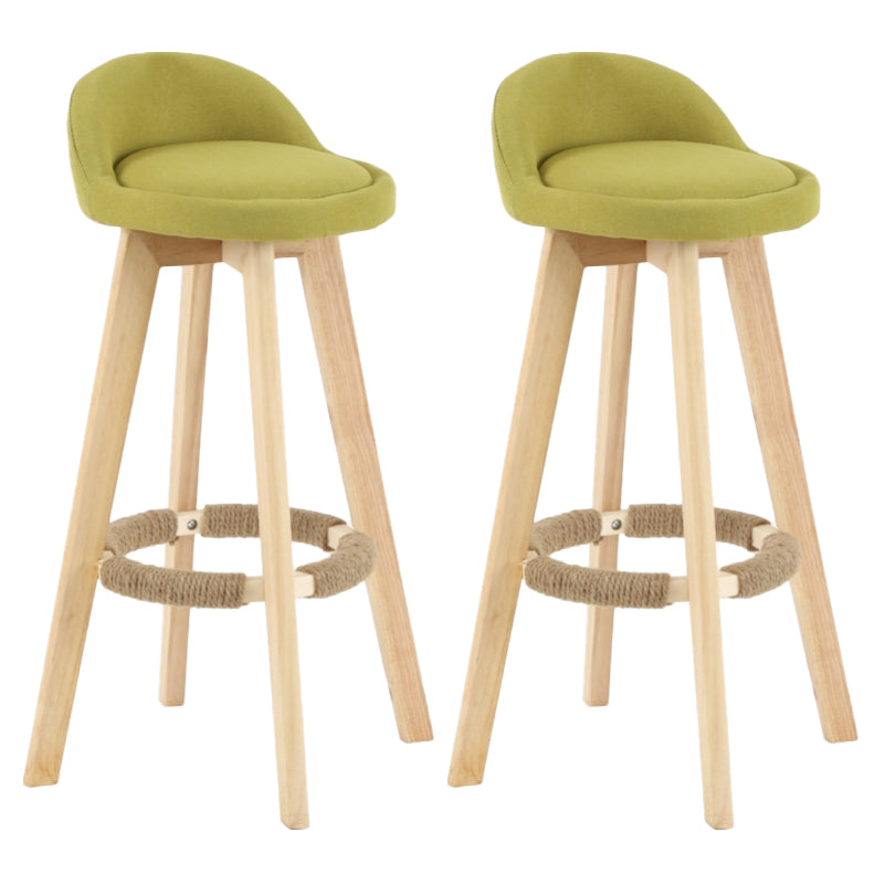 Scandinavian Matte Finish Upholstered Counter Height Stool Footrest Home Barstool Fruit Green Natural 2 Piece Set Clearhalo 'Bar Furniture' 'Bar Stools' 'bar_stools' 'furn' 'furn_bar_stools' 'Furniture' 'furniture_bar_stools' 'Kitchen & Dining Furniture' 4953285