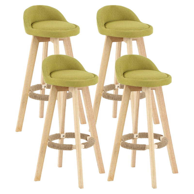 Scandinavian Matte Finish Upholstered Counter Height Stool Footrest Home Barstool Fruit Green Natural 4 Piece Set Clearhalo 'Bar Furniture' 'Bar Stools' 'bar_stools' 'furn' 'furn_bar_stools' 'Furniture' 'furniture_bar_stools' 'Kitchen & Dining Furniture' 4953286