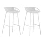 Contemporary Footrest Metal Barstool Matte Finish Restaurant Stool White 2 Piece Set Clearhalo 'Bar Furniture' 'Bar Stools' 'bar_stools' 'furn' 'furn_bar_stools' 'Furniture' 'furniture_bar_stools' 'Kitchen & Dining Furniture' 4953292
