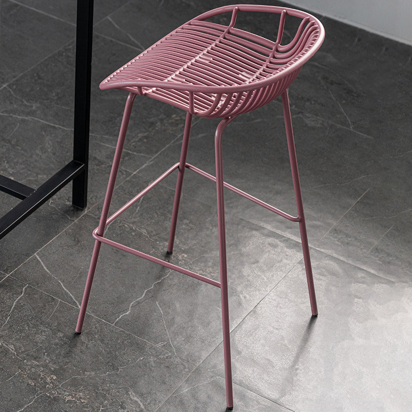Contemporary Footrest Metal Barstool Matte Finish Restaurant Stool Clearhalo 'Bar Furniture' 'Bar Stools' 'bar_stools' 'furn' 'furn_bar_stools' 'Furniture' 'furniture_bar_stools' 'Kitchen & Dining Furniture' 4953308
