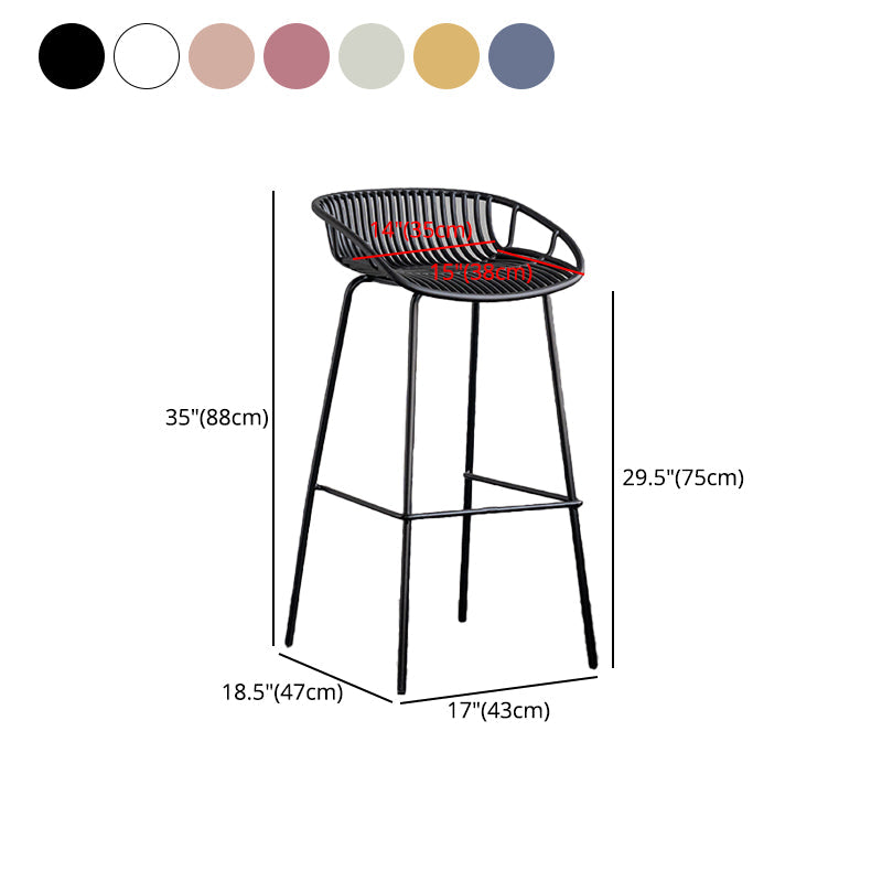 Contemporary Footrest Metal Barstool Matte Finish Restaurant Stool Clearhalo 'Bar Furniture' 'Bar Stools' 'bar_stools' 'furn' 'furn_bar_stools' 'Furniture' 'furniture_bar_stools' 'Kitchen & Dining Furniture' 4953311