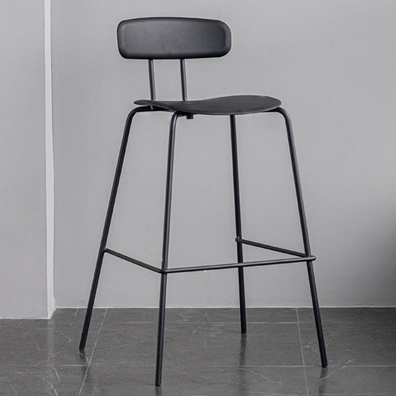 Scandinavian Milk Tea Shop Footrest Stool Matte Finish Iron Bar Stool Black 1 Piece Clearhalo 'Bar Furniture' 'Bar Stools' 'bar_stools' 'furn' 'furn_bar_stools' 'Furniture' 'furniture_bar_stools' 'Kitchen & Dining Furniture' 4953344