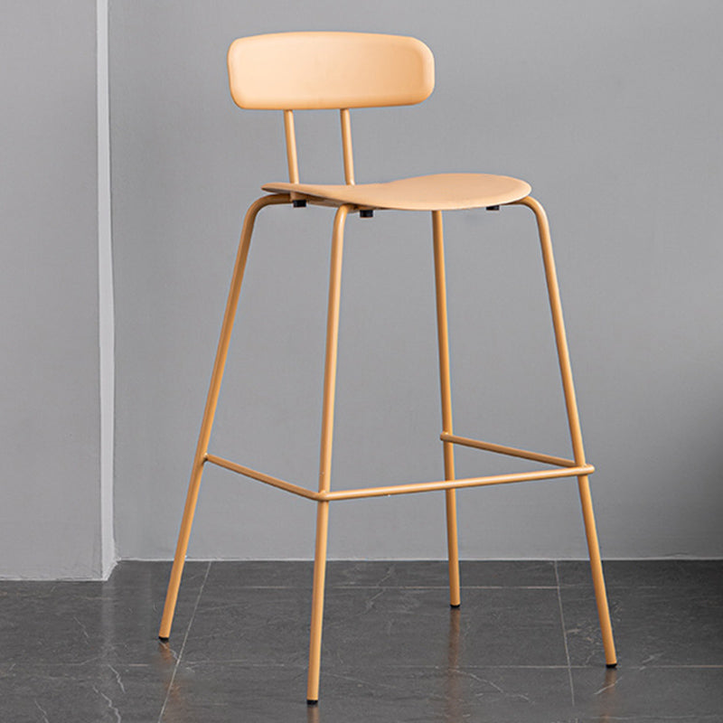 Scandinavian Milk Tea Shop Footrest Stool Matte Finish Iron Bar Stool Yellow 1 Piece Clearhalo 'Bar Furniture' 'Bar Stools' 'bar_stools' 'furn' 'furn_bar_stools' 'Furniture' 'furniture_bar_stools' 'Kitchen & Dining Furniture' 4953348