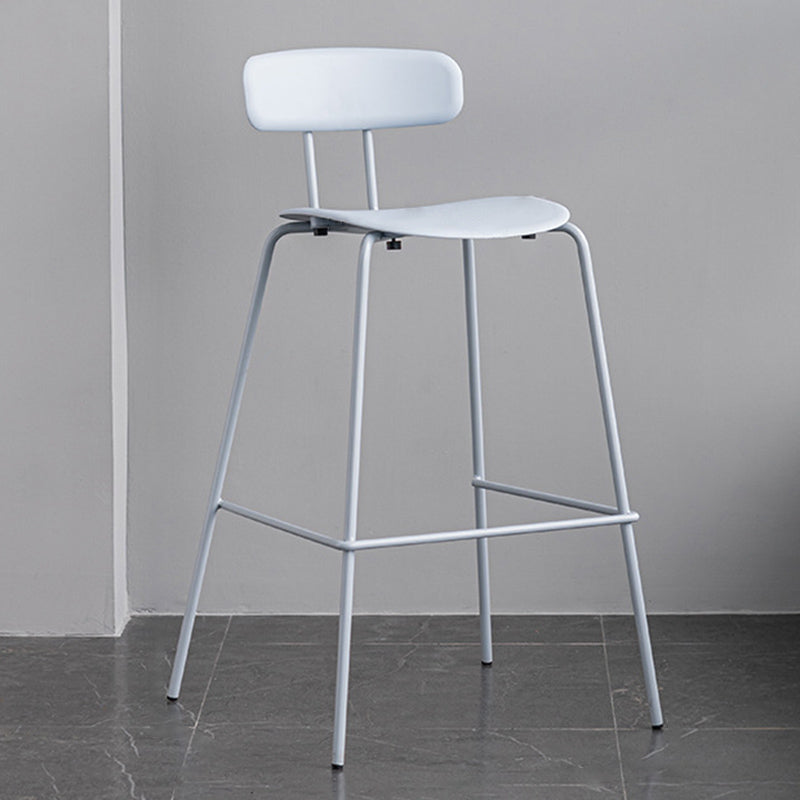 Scandinavian Milk Tea Shop Footrest Stool Matte Finish Iron Bar Stool Gray-Blue 1 Piece Clearhalo 'Bar Furniture' 'Bar Stools' 'bar_stools' 'furn' 'furn_bar_stools' 'Furniture' 'furniture_bar_stools' 'Kitchen & Dining Furniture' 4953351
