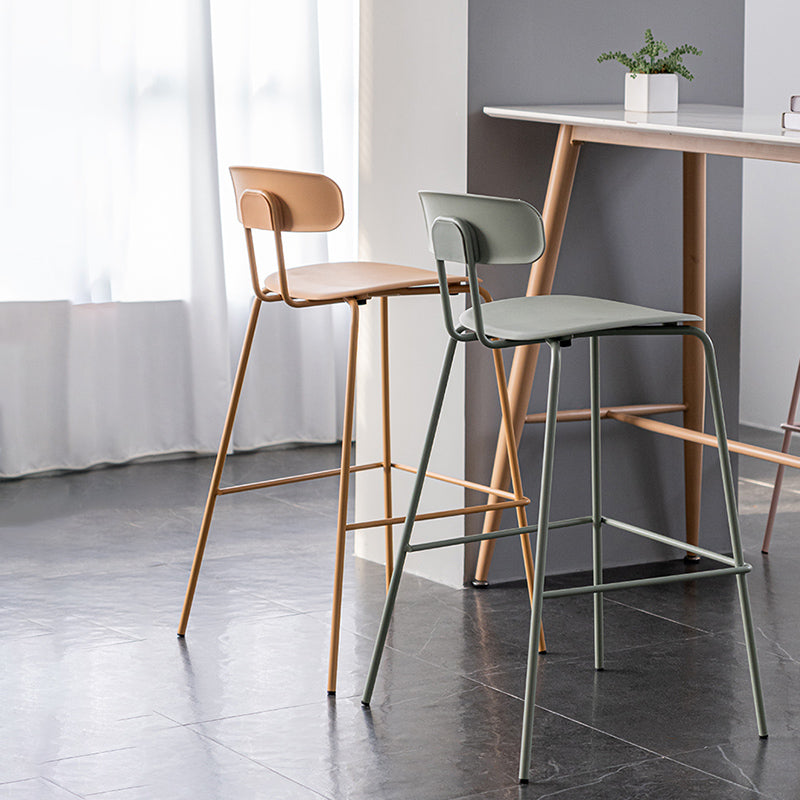 Scandinavian Milk Tea Shop Footrest Stool Matte Finish Iron Bar Stool Clearhalo 'Bar Furniture' 'Bar Stools' 'bar_stools' 'furn' 'furn_bar_stools' 'Furniture' 'furniture_bar_stools' 'Kitchen & Dining Furniture' 4953359
