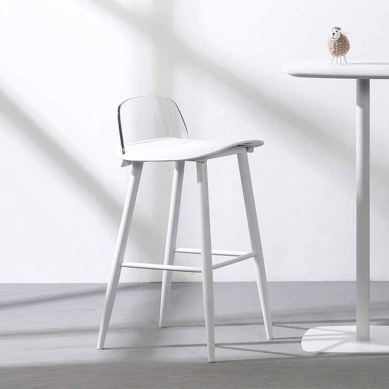 Nordic Armless Backrest Counter Stool Iron Cafe Bar Stool with Acrylic Seat Clearhalo 'Bar Furniture' 'Bar Stools' 'bar_stools' 'furn' 'furn_bar_stools' 'Furniture' 'furniture_bar_stools' 'Kitchen & Dining Furniture' 4953418