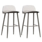 Nordic Armless Backrest Counter Stool Iron Cafe Bar Stool with Acrylic Seat Grey 2 Piece Set Clearhalo 'Bar Furniture' 'Bar Stools' 'bar_stools' 'furn' 'furn_bar_stools' 'Furniture' 'furniture_bar_stools' 'Kitchen & Dining Furniture' 4953423