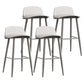 Nordic Armless Backrest Counter Stool Iron Cafe Bar Stool with Acrylic Seat Grey 4 Piece Set Clearhalo 'Bar Furniture' 'Bar Stools' 'bar_stools' 'furn' 'furn_bar_stools' 'Furniture' 'furniture_bar_stools' 'Kitchen & Dining Furniture' 4953426