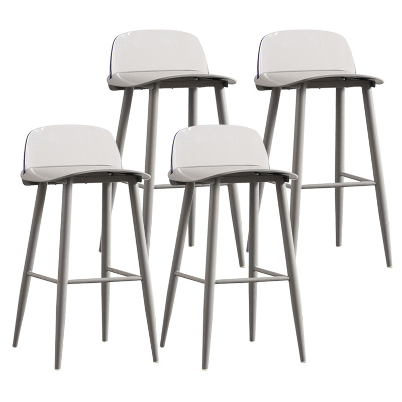 Nordic Armless Backrest Counter Stool Iron Cafe Bar Stool with Acrylic Seat Grey 4 Piece Set Clearhalo 'Bar Furniture' 'Bar Stools' 'bar_stools' 'furn' 'furn_bar_stools' 'Furniture' 'furniture_bar_stools' 'Kitchen & Dining Furniture' 4953426