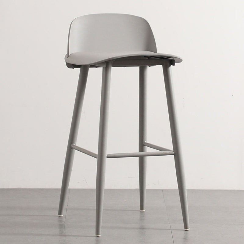 Nordic Armless Backrest Counter Stool Iron Cafe Bar Stool with Acrylic Seat Light Gray 1 Piece Clearhalo 'Bar Furniture' 'Bar Stools' 'bar_stools' 'furn' 'furn_bar_stools' 'Furniture' 'furniture_bar_stools' 'Kitchen & Dining Furniture' 4953427
