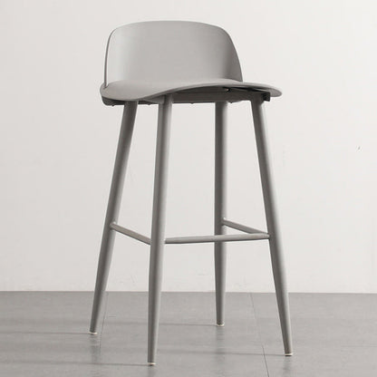 Nordic Armless Backrest Counter Stool Iron Cafe Bar Stool with Acrylic Seat Light Gray 1 Piece Clearhalo 'Bar Furniture' 'Bar Stools' 'bar_stools' 'furn' 'furn_bar_stools' 'Furniture' 'furniture_bar_stools' 'Kitchen & Dining Furniture' 4953427
