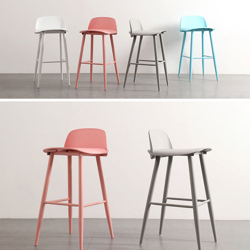 Nordic Armless Backrest Counter Stool Iron Cafe Bar Stool with Acrylic Seat Clearhalo 'Bar Furniture' 'Bar Stools' 'bar_stools' 'furn' 'furn_bar_stools' 'Furniture' 'furniture_bar_stools' 'Kitchen & Dining Furniture' 4953432
