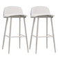Nordic Armless Backrest Counter Stool Iron Cafe Bar Stool with Acrylic Seat White 2 Piece Set Clearhalo 'Bar Furniture' 'Bar Stools' 'bar_stools' 'furn' 'furn_bar_stools' 'Furniture' 'furniture_bar_stools' 'Kitchen & Dining Furniture' 4953435