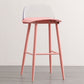Nordic Armless Backrest Counter Stool Iron Cafe Bar Stool with Acrylic Seat Pink 1 Piece Clearhalo 'Bar Furniture' 'Bar Stools' 'bar_stools' 'furn' 'furn_bar_stools' 'Furniture' 'furniture_bar_stools' 'Kitchen & Dining Furniture' 4953437