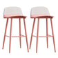 Nordic Armless Backrest Counter Stool Iron Cafe Bar Stool with Acrylic Seat Pink 2 Piece Set Clearhalo 'Bar Furniture' 'Bar Stools' 'bar_stools' 'furn' 'furn_bar_stools' 'Furniture' 'furniture_bar_stools' 'Kitchen & Dining Furniture' 4953438