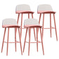 Nordic Armless Backrest Counter Stool Iron Cafe Bar Stool with Acrylic Seat Pink 4 Piece Set Clearhalo 'Bar Furniture' 'Bar Stools' 'bar_stools' 'furn' 'furn_bar_stools' 'Furniture' 'furniture_bar_stools' 'Kitchen & Dining Furniture' 4953439