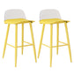 Nordic Armless Backrest Counter Stool Iron Cafe Bar Stool with Acrylic Seat Yellow 2 Piece Set Clearhalo 'Bar Furniture' 'Bar Stools' 'bar_stools' 'furn' 'furn_bar_stools' 'Furniture' 'furniture_bar_stools' 'Kitchen & Dining Furniture' 4953441