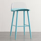 Nordic Armless Backrest Counter Stool Iron Cafe Bar Stool with Acrylic Seat Blue 1 Piece Clearhalo 'Bar Furniture' 'Bar Stools' 'bar_stools' 'furn' 'furn_bar_stools' 'Furniture' 'furniture_bar_stools' 'Kitchen & Dining Furniture' 4953443