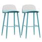 Nordic Armless Backrest Counter Stool Iron Cafe Bar Stool with Acrylic Seat Blue 2 Piece Set Clearhalo 'Bar Furniture' 'Bar Stools' 'bar_stools' 'furn' 'furn_bar_stools' 'Furniture' 'furniture_bar_stools' 'Kitchen & Dining Furniture' 4953444