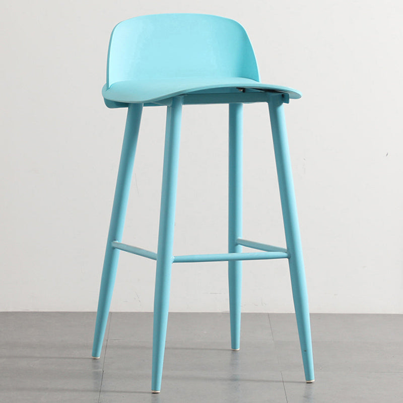 Nordic Armless Backrest Counter Stool Iron Cafe Bar Stool with Acrylic Seat Light Blue 1 Piece Clearhalo 'Bar Furniture' 'Bar Stools' 'bar_stools' 'furn' 'furn_bar_stools' 'Furniture' 'furniture_bar_stools' 'Kitchen & Dining Furniture' 4953446