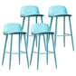 Nordic Armless Backrest Counter Stool Iron Cafe Bar Stool with Acrylic Seat Light Blue 4 Piece Set Clearhalo 'Bar Furniture' 'Bar Stools' 'bar_stools' 'furn' 'furn_bar_stools' 'Furniture' 'furniture_bar_stools' 'Kitchen & Dining Furniture' 4953448