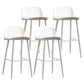 Nordic Armless Backrest Counter Stool Iron Cafe Bar Stool with Acrylic Seat Gloss White 4 Piece Set Clearhalo 'Bar Furniture' 'Bar Stools' 'bar_stools' 'furn' 'furn_bar_stools' 'Furniture' 'furniture_bar_stools' 'Kitchen & Dining Furniture' 4953454