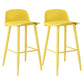 Nordic Armless Backrest Counter Stool Iron Cafe Bar Stool with Acrylic Seat Light Yellow 2 Piece Set Clearhalo 'Bar Furniture' 'Bar Stools' 'bar_stools' 'furn' 'furn_bar_stools' 'Furniture' 'furniture_bar_stools' 'Kitchen & Dining Furniture' 4953456