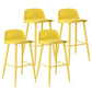 Nordic Armless Backrest Counter Stool Iron Cafe Bar Stool with Acrylic Seat Light Yellow 4 Piece Set Clearhalo 'Bar Furniture' 'Bar Stools' 'bar_stools' 'furn' 'furn_bar_stools' 'Furniture' 'furniture_bar_stools' 'Kitchen & Dining Furniture' 4953457