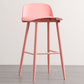 Nordic Armless Backrest Counter Stool Iron Cafe Bar Stool with Acrylic Seat Nude Pink 1 Piece Clearhalo 'Bar Furniture' 'Bar Stools' 'bar_stools' 'furn' 'furn_bar_stools' 'Furniture' 'furniture_bar_stools' 'Kitchen & Dining Furniture' 4953458