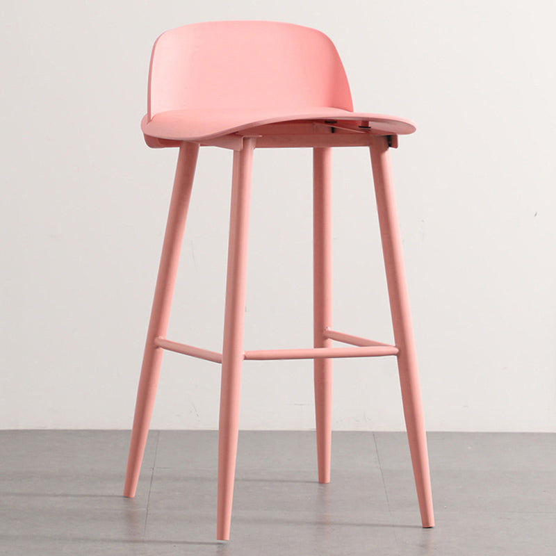 Nordic Armless Backrest Counter Stool Iron Cafe Bar Stool with Acrylic Seat Nude Pink 1 Piece Clearhalo 'Bar Furniture' 'Bar Stools' 'bar_stools' 'furn' 'furn_bar_stools' 'Furniture' 'furniture_bar_stools' 'Kitchen & Dining Furniture' 4953458