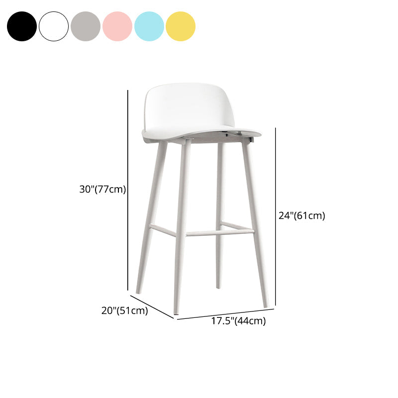 Nordic Armless Backrest Counter Stool Iron Cafe Bar Stool with Acrylic Seat Clearhalo 'Bar Furniture' 'Bar Stools' 'bar_stools' 'furn' 'furn_bar_stools' 'Furniture' 'furniture_bar_stools' 'Kitchen & Dining Furniture' 4953463