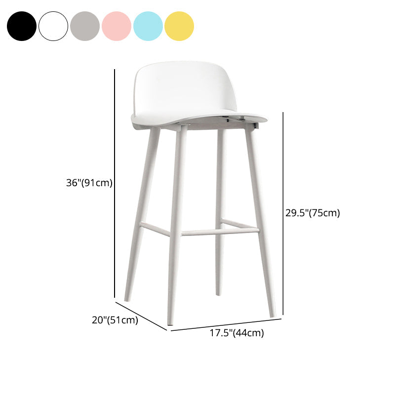 Nordic Armless Backrest Counter Stool Iron Cafe Bar Stool with Acrylic Seat Clearhalo 'Bar Furniture' 'Bar Stools' 'bar_stools' 'furn' 'furn_bar_stools' 'Furniture' 'furniture_bar_stools' 'Kitchen & Dining Furniture' 4953464
