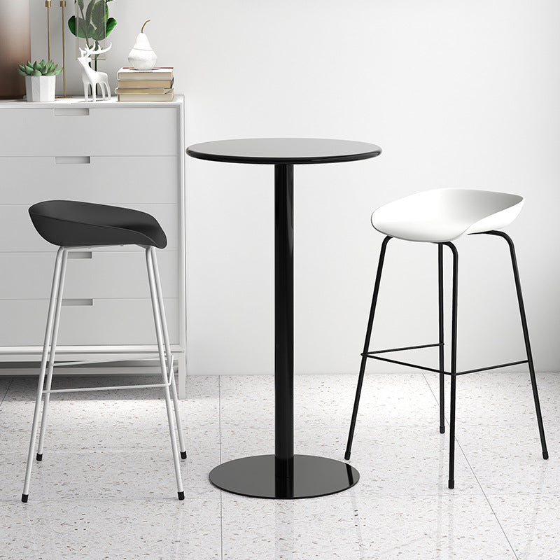 Contemporary Bar-stool Plastic Counter Bar Stool with Metal Legs for Kitchen Clearhalo 'Bar Furniture' 'Bar Stools' 'bar_stools' 'furn' 'furn_bar_stools' 'Furniture' 'furniture_bar_stools' 'Kitchen & Dining Furniture' 4953573