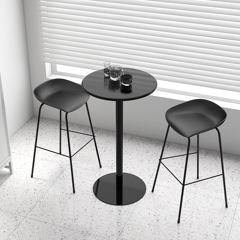 Contemporary Bar-stool Plastic Counter Bar Stool with Metal Legs for Kitchen Clearhalo 'Bar Furniture' 'Bar Stools' 'bar_stools' 'furn' 'furn_bar_stools' 'Furniture' 'furniture_bar_stools' 'Kitchen & Dining Furniture' 4953575
