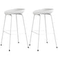 Contemporary Bar-stool Plastic Counter Bar Stool with Metal Legs for Kitchen White 2 Piece Set Clearhalo 'Bar Furniture' 'Bar Stools' 'bar_stools' 'furn' 'furn_bar_stools' 'Furniture' 'furniture_bar_stools' 'Kitchen & Dining Furniture' 4953576