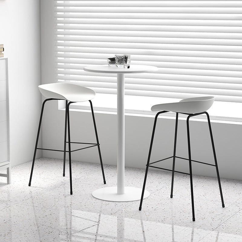 Contemporary Bar-stool Plastic Counter Bar Stool with Metal Legs for Kitchen Clearhalo 'Bar Furniture' 'Bar Stools' 'bar_stools' 'furn' 'furn_bar_stools' 'Furniture' 'furniture_bar_stools' 'Kitchen & Dining Furniture' 4953577