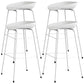 Contemporary Bar-stool Plastic Counter Bar Stool with Metal Legs for Kitchen White 4 Piece Set Clearhalo 'Bar Furniture' 'Bar Stools' 'bar_stools' 'furn' 'furn_bar_stools' 'Furniture' 'furniture_bar_stools' 'Kitchen & Dining Furniture' 4953578
