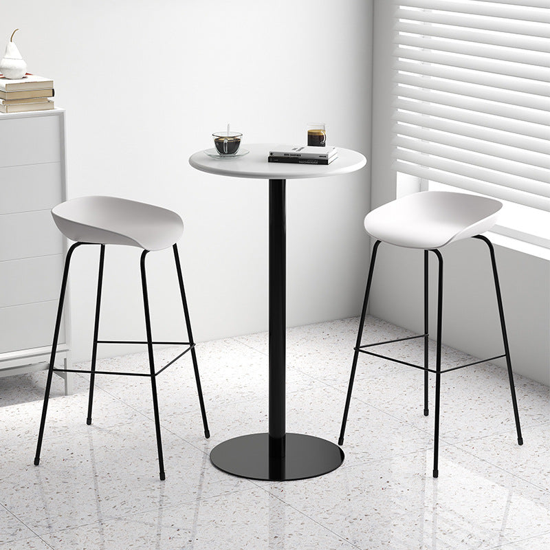 Contemporary Bar-stool Plastic Counter Bar Stool with Metal Legs for Kitchen Clearhalo 'Bar Furniture' 'Bar Stools' 'bar_stools' 'furn' 'furn_bar_stools' 'Furniture' 'furniture_bar_stools' 'Kitchen & Dining Furniture' 4953579
