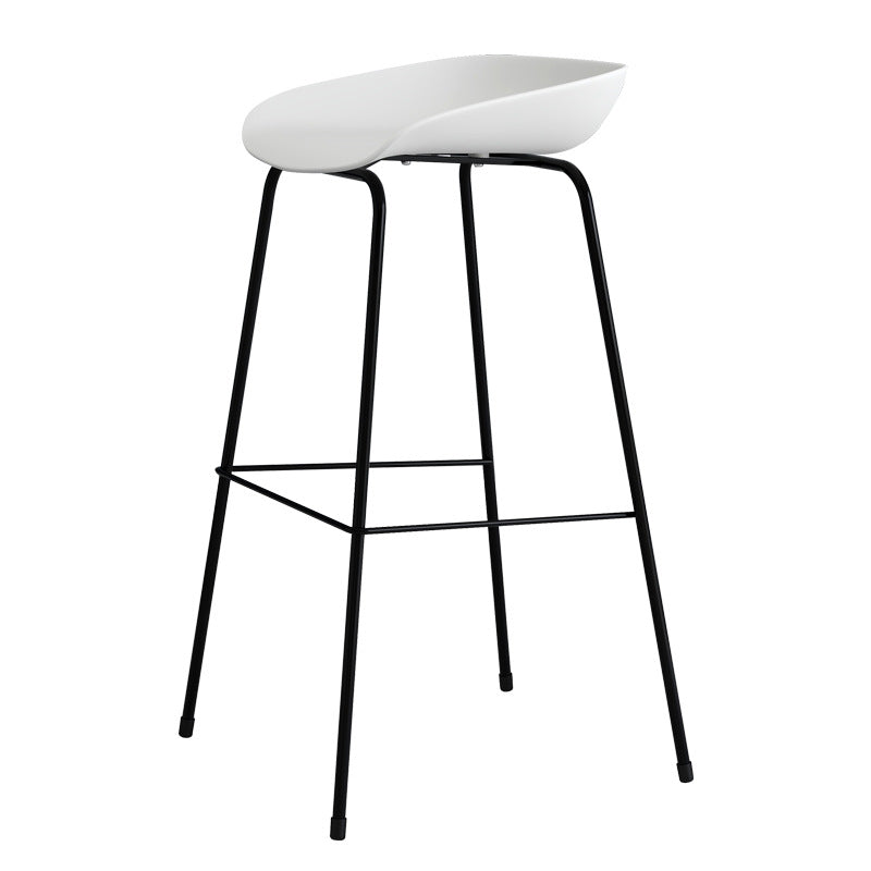 Contemporary Bar-stool Plastic Counter Bar Stool with Metal Legs for Kitchen White-Black 1 Piece Clearhalo 'Bar Furniture' 'Bar Stools' 'bar_stools' 'furn' 'furn_bar_stools' 'Furniture' 'furniture_bar_stools' 'Kitchen & Dining Furniture' 4953580
