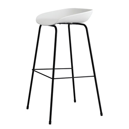 Contemporary Bar-stool Plastic Counter Bar Stool with Metal Legs for Kitchen White-Black 1 Piece Clearhalo 'Bar Furniture' 'Bar Stools' 'bar_stools' 'furn' 'furn_bar_stools' 'Furniture' 'furniture_bar_stools' 'Kitchen & Dining Furniture' 4953580