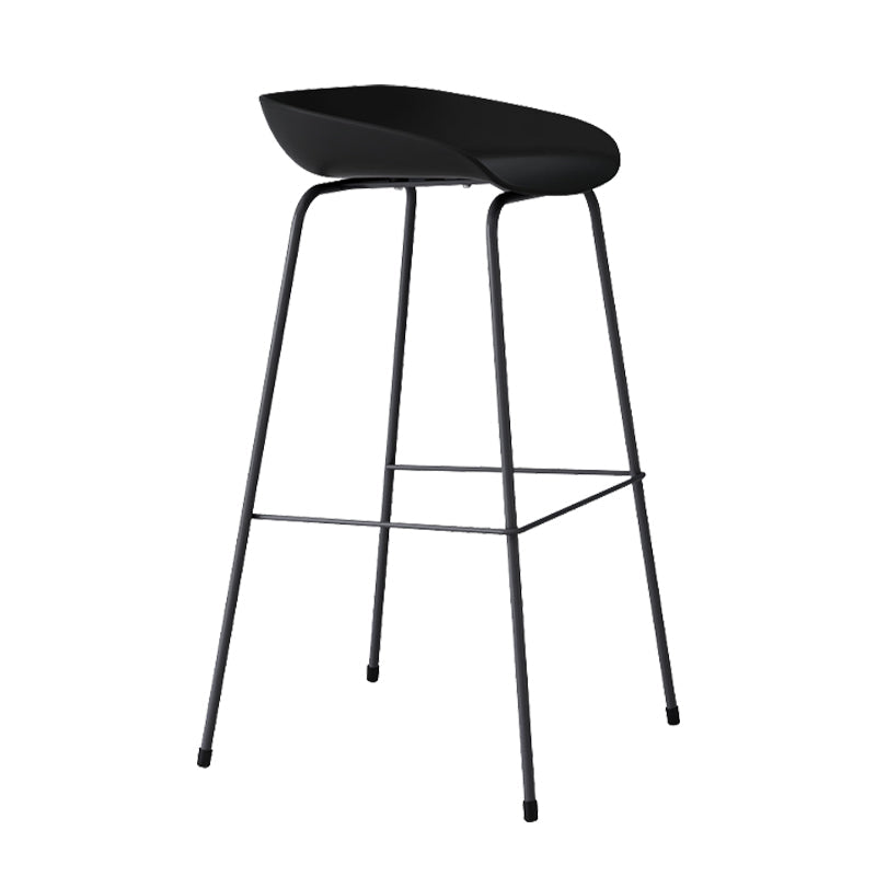 Contemporary Bar-stool Plastic Counter Bar Stool with Metal Legs for Kitchen Clearhalo 'Bar Furniture' 'Bar Stools' 'bar_stools' 'furn' 'furn_bar_stools' 'Furniture' 'furniture_bar_stools' 'Kitchen & Dining Furniture' 4953581