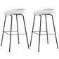 Contemporary Bar-stool Plastic Counter Bar Stool with Metal Legs for Kitchen White-Black 2 Piece Set Clearhalo 'Bar Furniture' 'Bar Stools' 'bar_stools' 'furn' 'furn_bar_stools' 'Furniture' 'furniture_bar_stools' 'Kitchen & Dining Furniture' 4953582