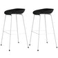 Contemporary Bar-stool Plastic Counter Bar Stool with Metal Legs for Kitchen Black White 2 Piece Set Clearhalo 'Bar Furniture' 'Bar Stools' 'bar_stools' 'furn' 'furn_bar_stools' 'Furniture' 'furniture_bar_stools' 'Kitchen & Dining Furniture' 4953587