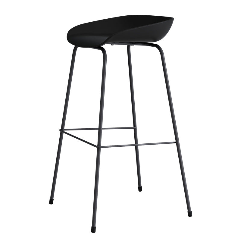 Contemporary Bar-stool Plastic Counter Bar Stool with Metal Legs for Kitchen Black 1 Piece Clearhalo 'Bar Furniture' 'Bar Stools' 'bar_stools' 'furn' 'furn_bar_stools' 'Furniture' 'furniture_bar_stools' 'Kitchen & Dining Furniture' 4953591