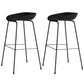 Contemporary Bar-stool Plastic Counter Bar Stool with Metal Legs for Kitchen Black 2 Piece Set Clearhalo 'Bar Furniture' 'Bar Stools' 'bar_stools' 'furn' 'furn_bar_stools' 'Furniture' 'furniture_bar_stools' 'Kitchen & Dining Furniture' 4953592