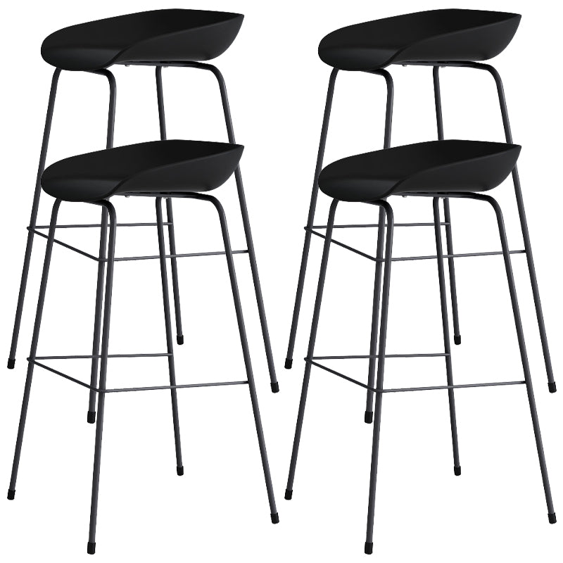 Contemporary Bar-stool Plastic Counter Bar Stool with Metal Legs for Kitchen Black 4 Piece Set Clearhalo 'Bar Furniture' 'Bar Stools' 'bar_stools' 'furn' 'furn_bar_stools' 'Furniture' 'furniture_bar_stools' 'Kitchen & Dining Furniture' 4953593